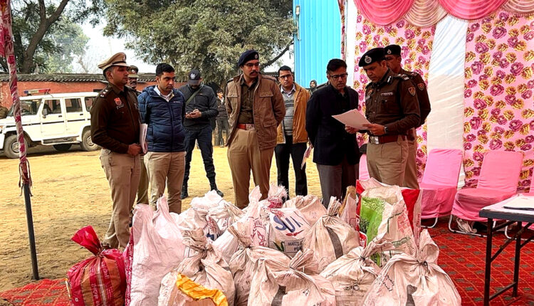 About 800 kg of drugs and psychotropic substances seized by Faridabad Police in various cases were destroyed under the supervision of Commissioner of Police, Chairman of the Disposal Committee in the presence of dignitaries.