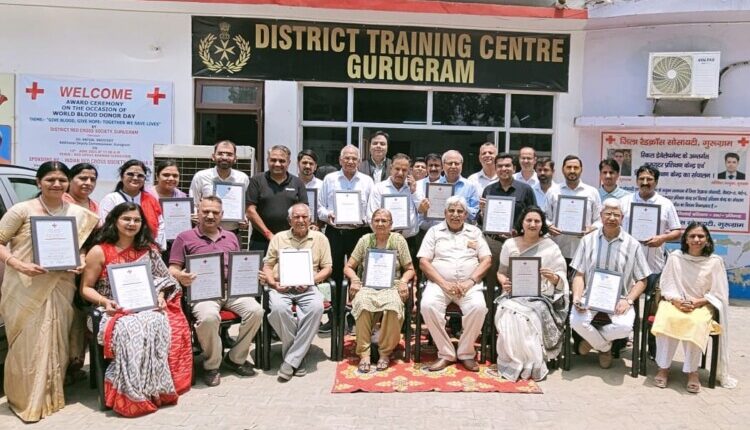 Organizations and blood donors who organized blood donation camps were honored on World Blood Donor Day