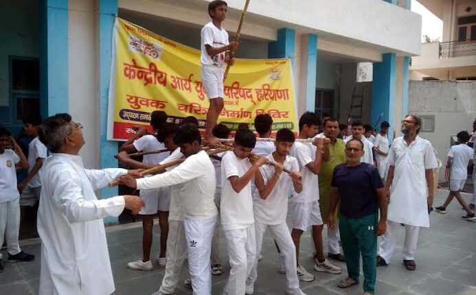 The campers are sweating profusely in the youth character building camp