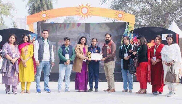 School students are also showcasing their talent at the Surajkund International Crafts Festival.