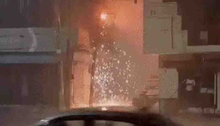 Rain wreaks havoc in Faridabad: electric pole catches fire