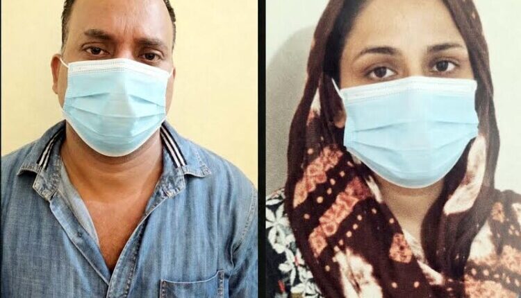 Husband and wife arrested for extorting money from liquor shop