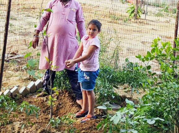 Drishti Chhibbar celebrated her birthday by planting saplings at the temple.