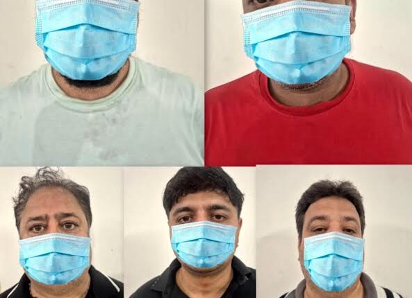 Illegal gambling den busted; five accused arrested.