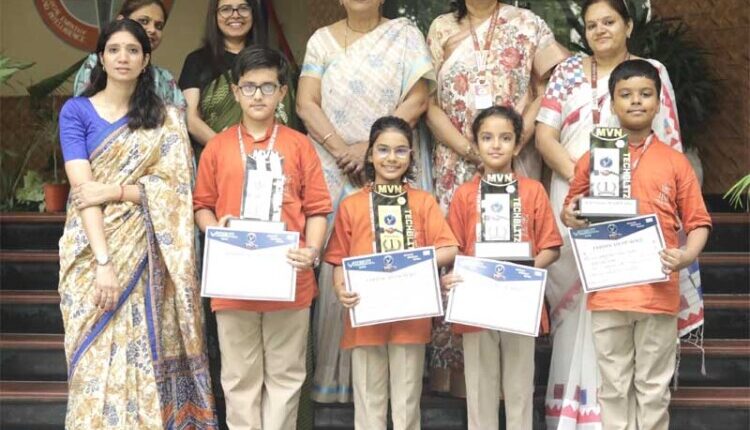 Students of Jeeva Public School secured the first position in the TechBlitz 10.0 inter-school competition.