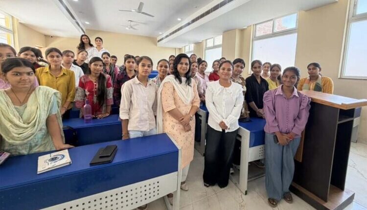 Guest lecture organized by the Women's Cell of Aggarwal College, Ballabgarh, on the theme "Awareness regarding Empowered Women and a Safe Society."