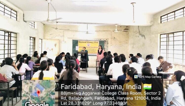 Awareness program regarding SIR-2026 organized at Aggarwal College, Ballabgarh.